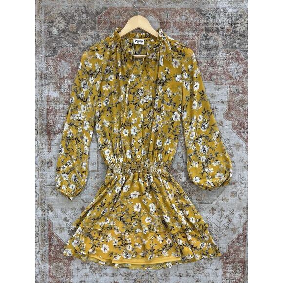 Show Me Your Mumu Channing Flirtin Floral Mini Dress Size XS Yellow - Picture 2 of 9